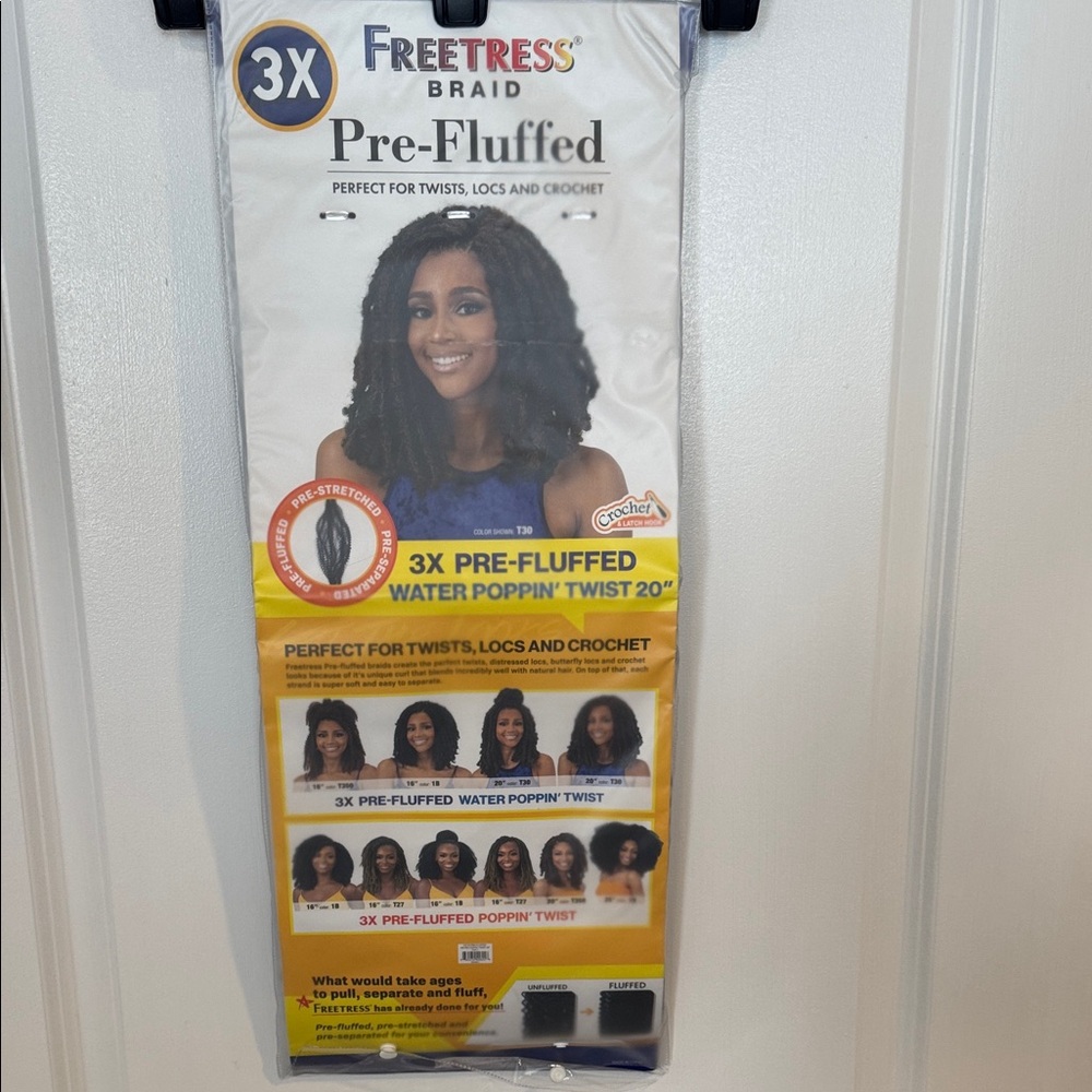 Shake-N-Go hair 3 pieces 20” pre fluffed water poppin’ twist freetress braid New